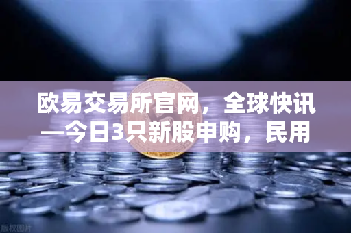 欧易交易所官网，全球快讯—今日3只新股申购，民用制冰机龙头引关注